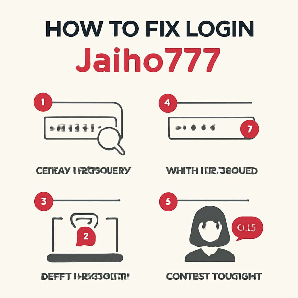An illustration depicting the troubleshooting steps for Jaiho777 login.