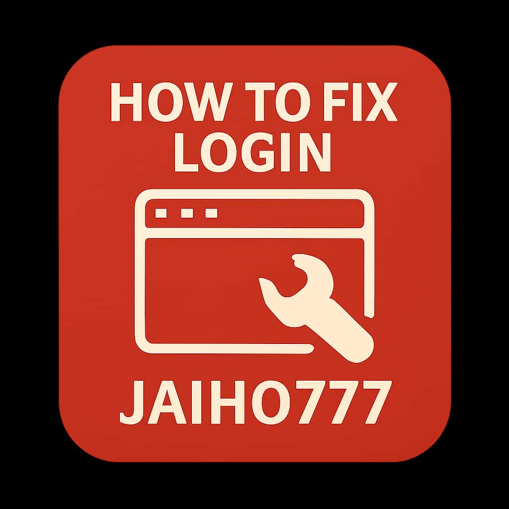 A professional icon representing login troubleshooting for Jaiho777.