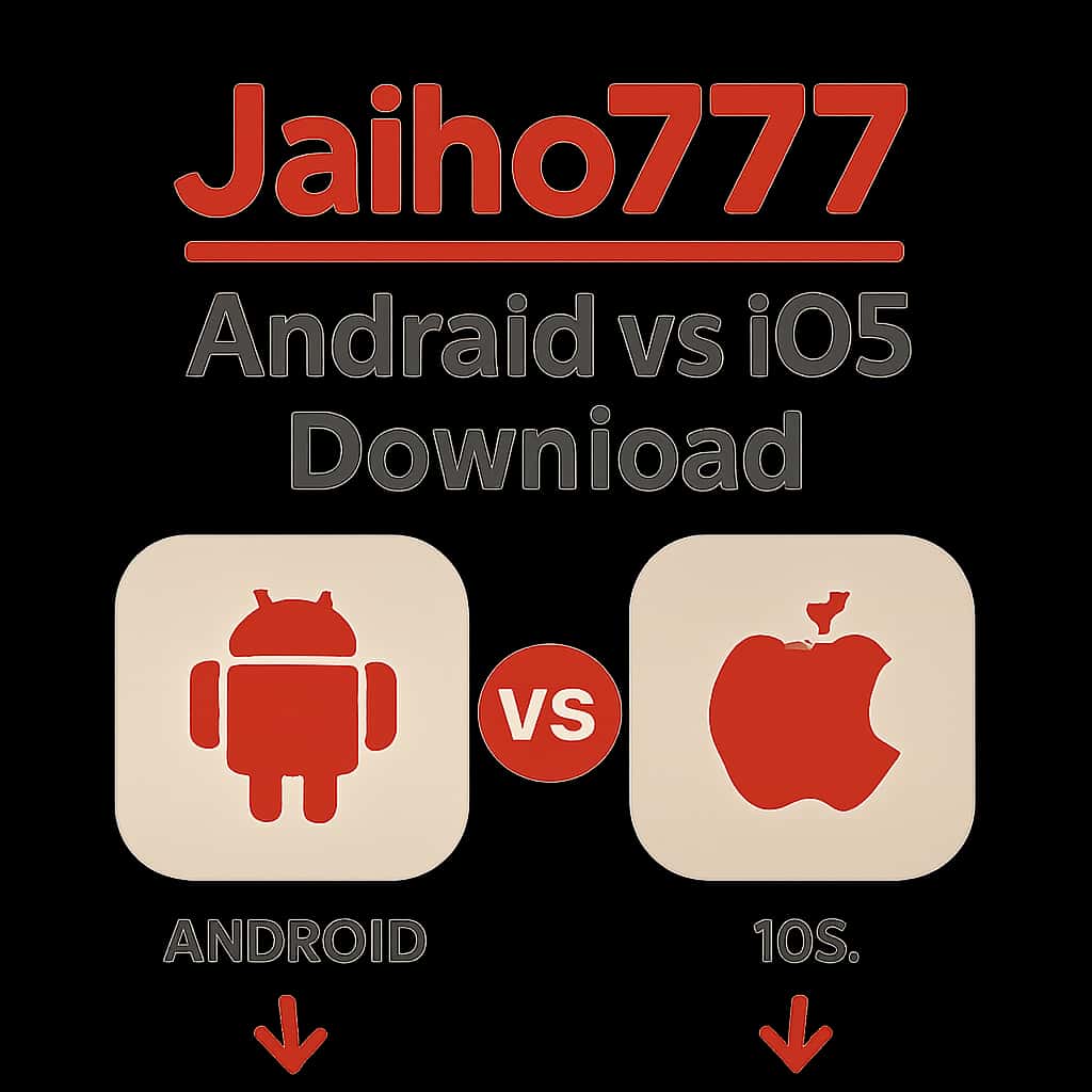 Illustration showing features of Jaiho777 for Android and iOS.