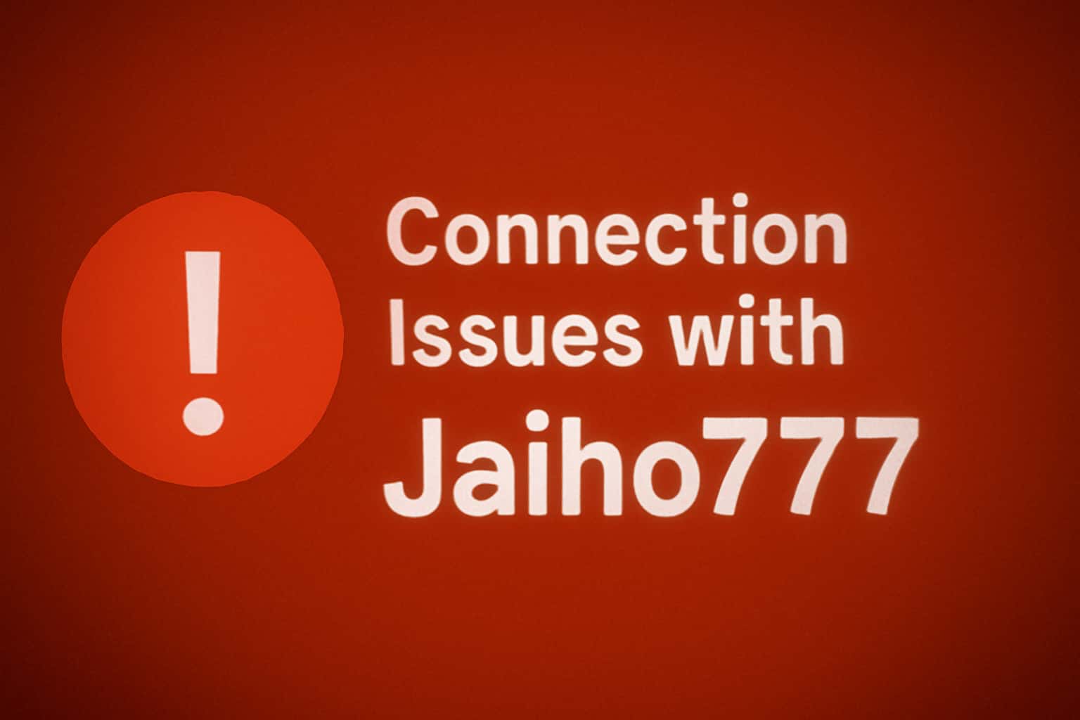 An informative scene depicting connection issues with Jaiho777, emphasizing stability and support.