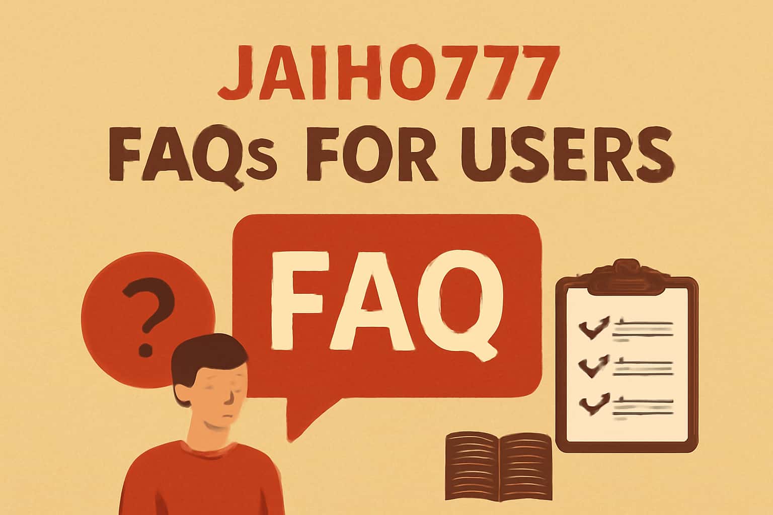 An informational overview scene representing Jaiho777 FAQs.
