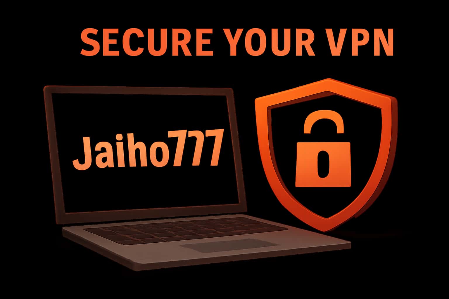 Informational scene depicting Jaiho777 VPN with emphasis on security and privacy.