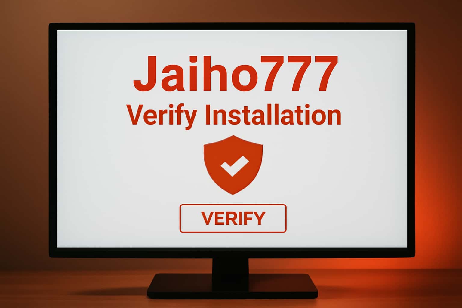 A neutral informational scene depicting the process of verifying Jaiho777 installation.